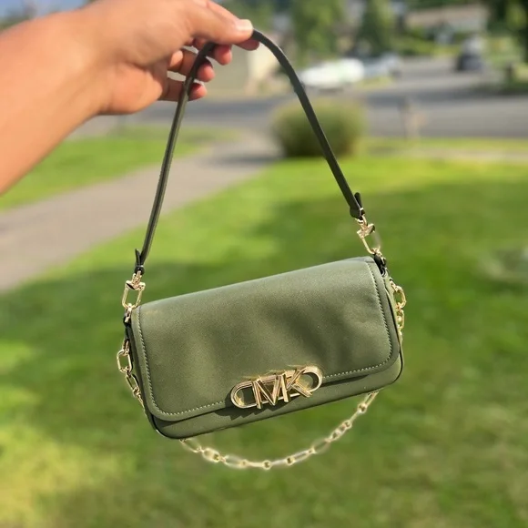 MICHAEL KORS Parker Leather Shoulder Bag green - Picture 11 of 12